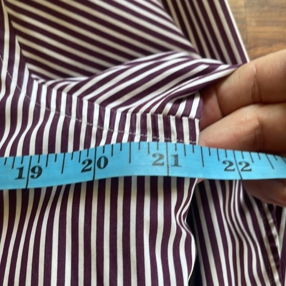 LAUREN Ralph Lauren Button Down 100% Cotton Shirt Purple White Stripe Women's XL - Picture 7 of 7